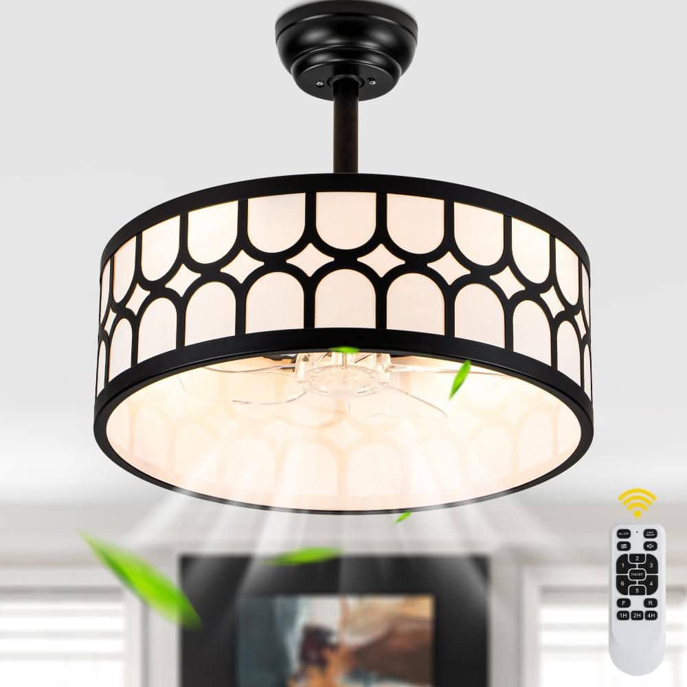 Oaks Aura Alaba 20 in. Indoor Matte Black Fandelier Downrod