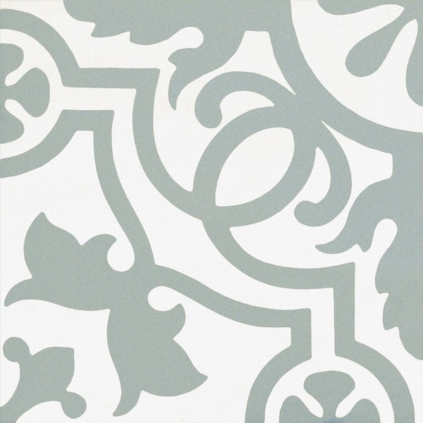 Bliss Giverny Green/Tan/Off-White 8 in. x 8 in. Porcelain Matte European Floor and Wall Tile Sample