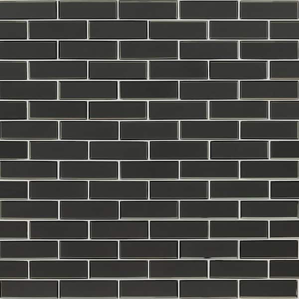MSI Metallic Gray Bevel Subway 12 in. x 12 in. Glass Mesh-Mounted Mosaic Wall Tile (9.6 sq. ft. / Case)