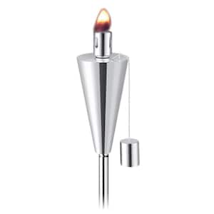 Cone Shaped Stainless Steel Garden Torch (Pack of 2)