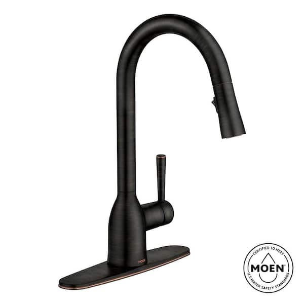 MOEN Adler Single-Handle Pull-Down Sprayer Kitchen Faucet with Power Clean and Reflex in Mediterranean Bronze