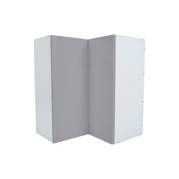 Radiance 24 in. W x 12 in. D x 30 in. H Ready to Assemble Slab Corner Diagonal Kitchen Cabinet in Matte Grey