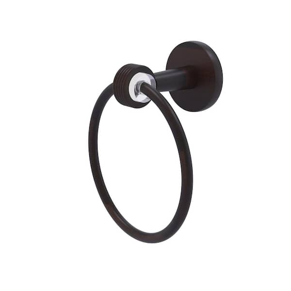 Allied Brass Clearview Collection Wall Mounted Towel Ring with Groovy Accents in Venetian Bronze