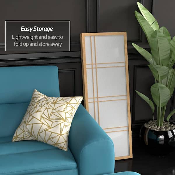 4 ft. Short Double Cross Shoji Screen - Natural - 3 Panels