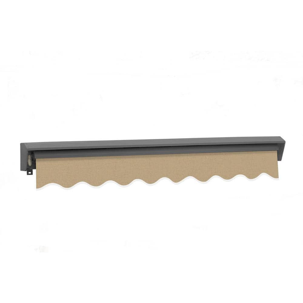 Light Taupe 12' x 10' Electric Retractable Awning with Acrylic Canopy