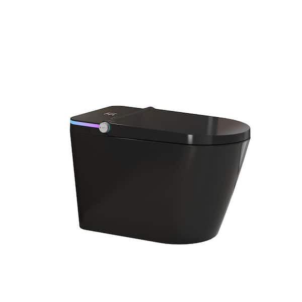 Elongated Bidet Toilet 1.32 GPF in Matte Black with Tankless Instant Heat, Heated Seat, Auto Flush, Warm Air Dryer