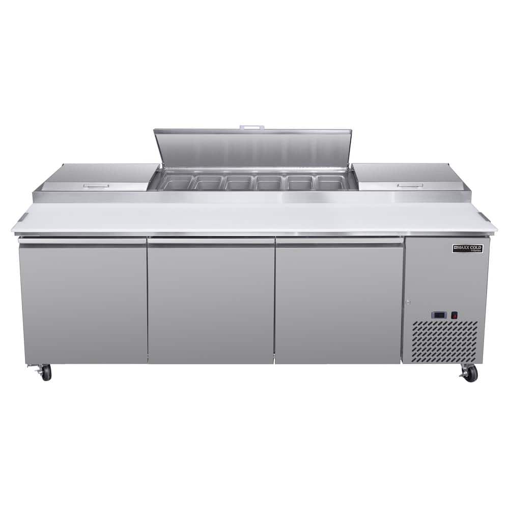 V-Series 3-Door Refrigerated Pizza Prep Table, 92-Watt, 30.8 cu. ft.in Stainless Steel