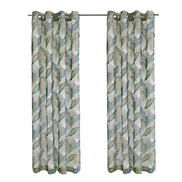 Unbranded Bonaire 54 in. W x 96 in. L Sheer Grommet Indoor/Outdoor Curtain Panel in Taupe