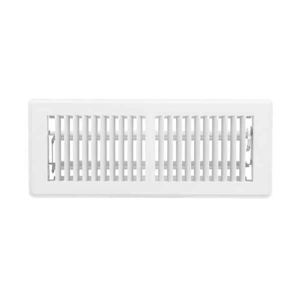 Everbilt 4 in. x 12 in. 1-Way Plastic Floor Register in White