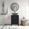 Puluomis Glass Oval Vessel Sink in Black Grey HD-BA126