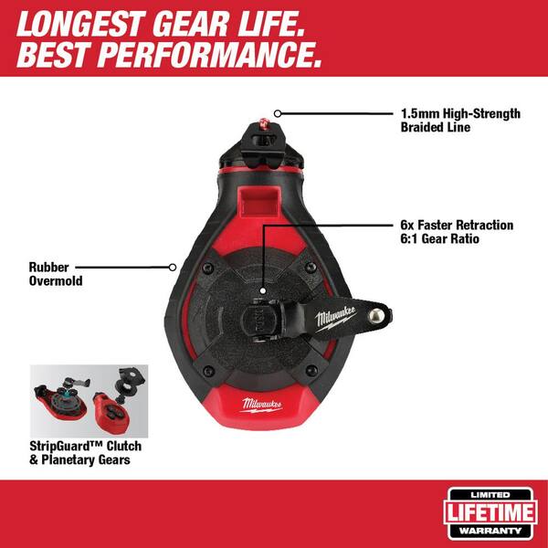 Milwaukee 48-22-3992 100 Ft. Precision Line Kit With Blue Chalk