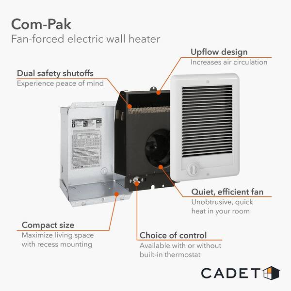 Cadet 240/208-volt 500/375-watt Com-Pak In-wall Fan-forced Replacement  Electric Heater Assembly CS052 - The Home Depot