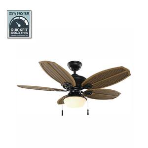Palm Beach III 48 in. LED Indoor/Outdoor Natural Iron Ceiling Fan with Light Kit