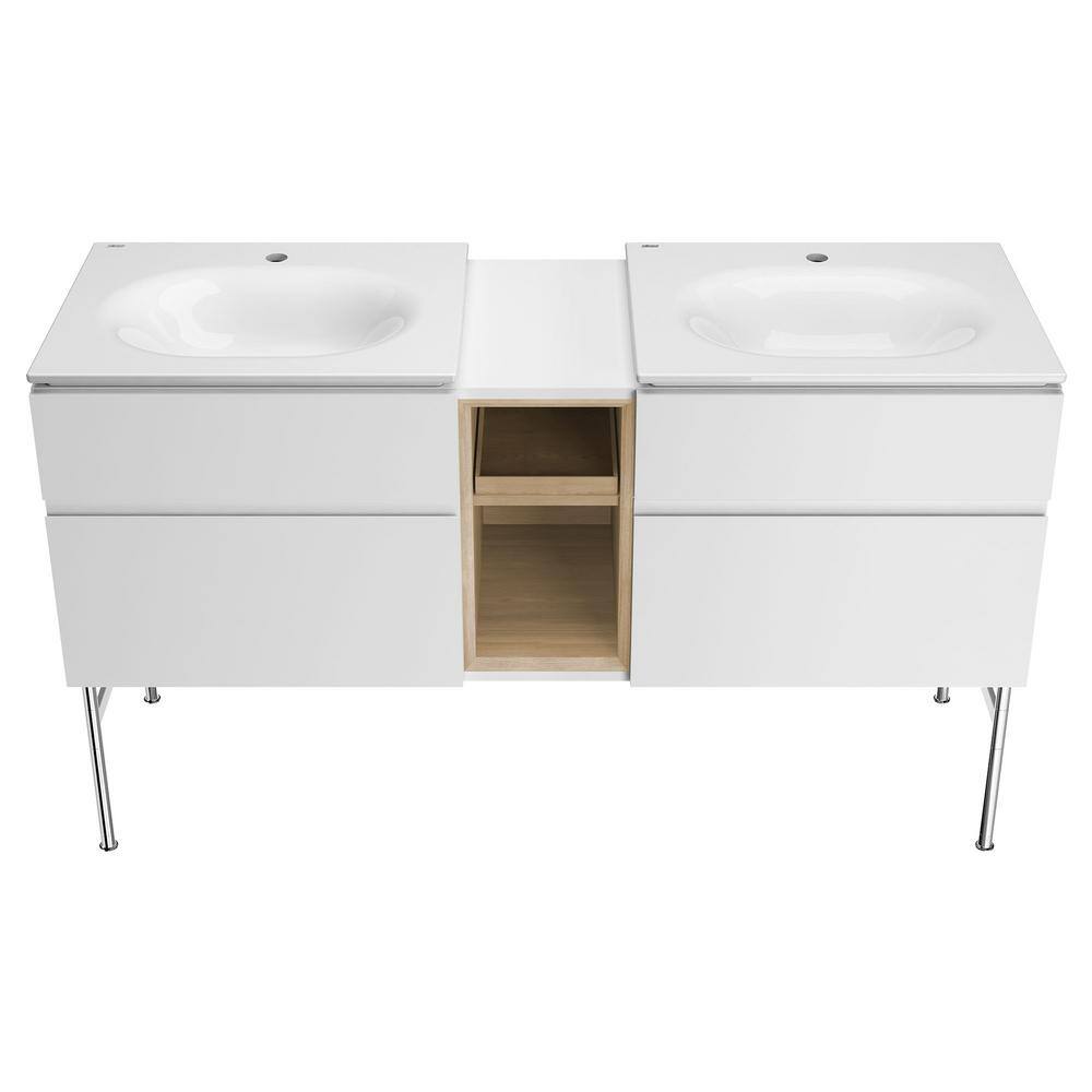 Studio S 24" White Wall-Mounted Single Vanity Cabinet