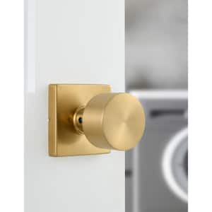 Ridgeway Brushed Gold Hall/Closet Passage Door Knob with Square Rose