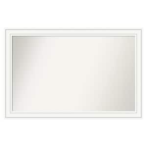 Craftsman White 47 in. x 31 in. Custom Non-Beveled Satin Wood Framed Bathroom Vanity Wall Mirror