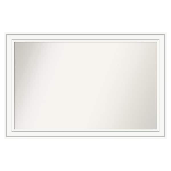 Amanti Art Craftsman White 47 in. x 31 in. Custom Non-Beveled Satin Wood Framed Bathroom Vanity Wall Mirror