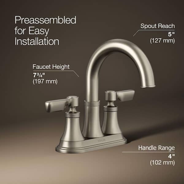 KOHLER Paces 4 in. Centerset Double Handle Bathroom Faucet in