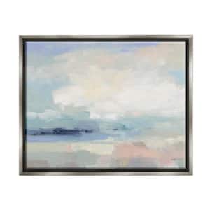 Abstract Landscape Clouds Scene Design by Julia Purinton Floater Framed Abstract Art Print 31 in. x 25 in.