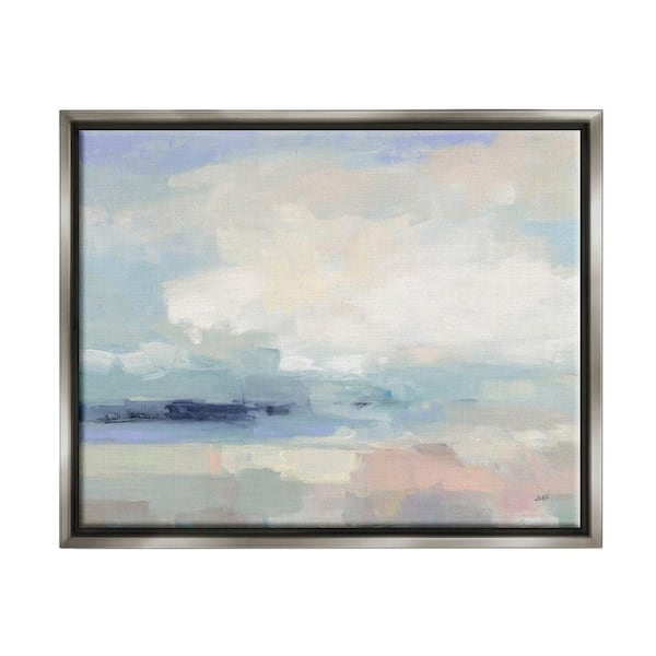 The Stupell Home Decor Collection Abstract Landscape Clouds Scene Design by Julia Purinton Floater Framed Abstract Art Print 31 in. x 25 in.
