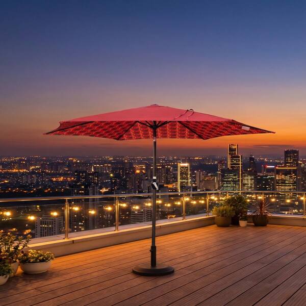 9ft patio umbrella orange Sunnyglade Outdoor Table Umbrella with 8 Ribs 6 chairs and a 42 Davee Furniture 9 Ft Orange