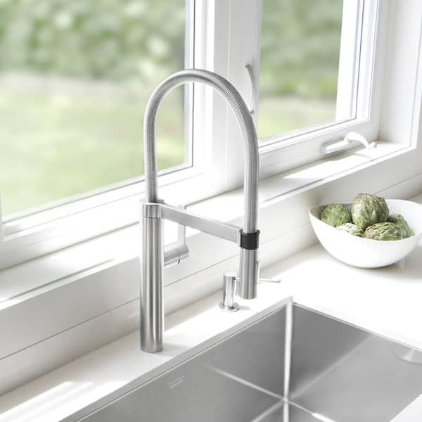 Achelous White Kitchen Faucet With Pull-Down Magnetic Docking Sprayer – Stainless Steel, Single Handle, Deck Mount, Spot-Free Finish