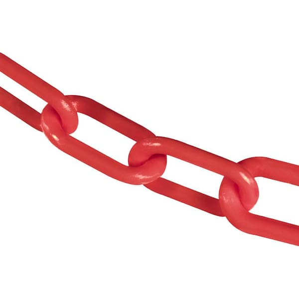 3 in. (#10, 76 mm) x 100 ft. Plastic Safety Chain in Red
