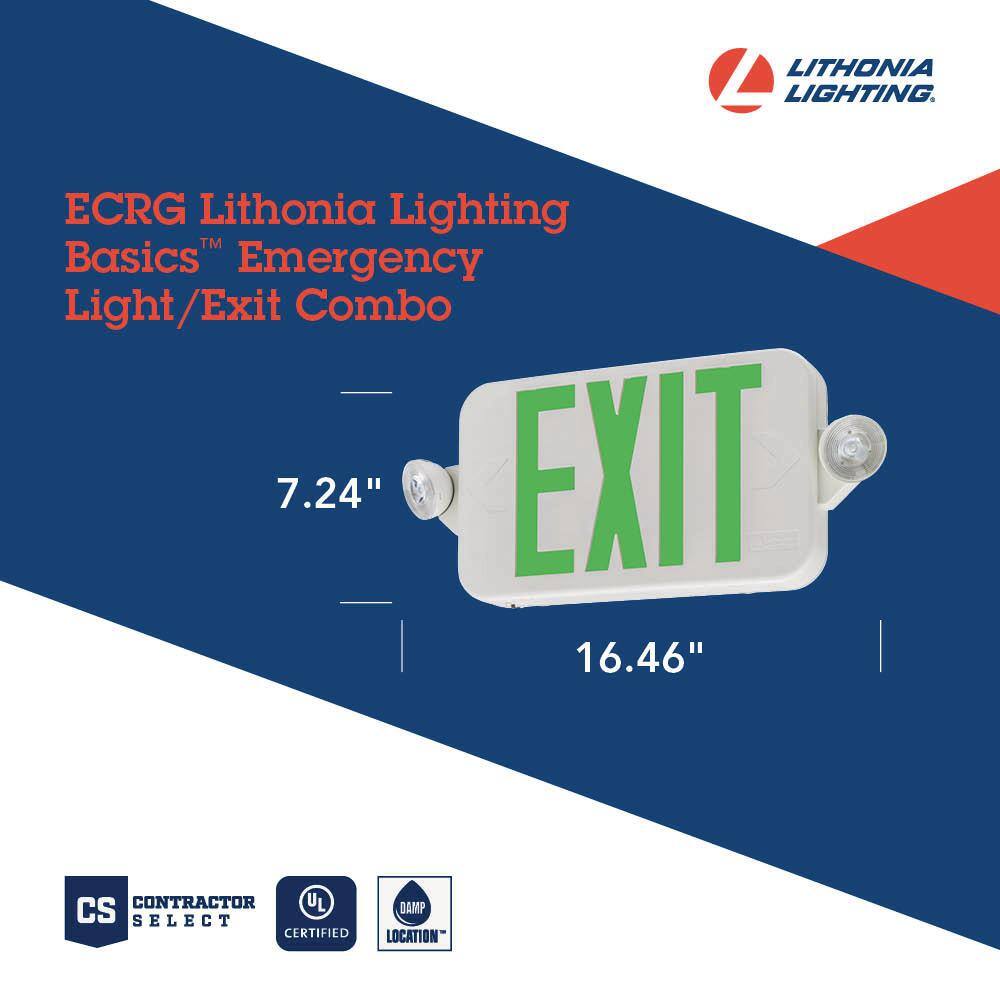 White LED Emergency Exit Sign with Lights