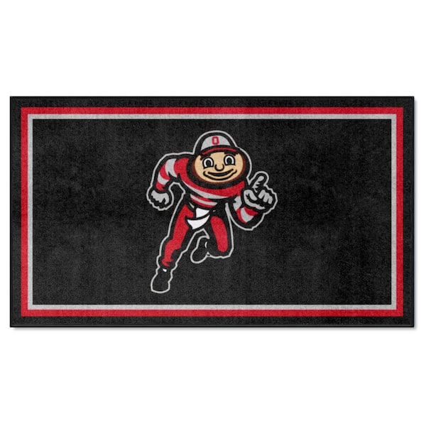 Ohio State Buckeyes Black 3 ft. x 5 ft. Plush Area Rug
