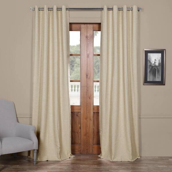 Exclusive Fabrics & Furnishings Semi-Opaque Candlelight Beige Bellino Grommet Blackout Curtain - 50 in. W x 108 in. L (Panel)