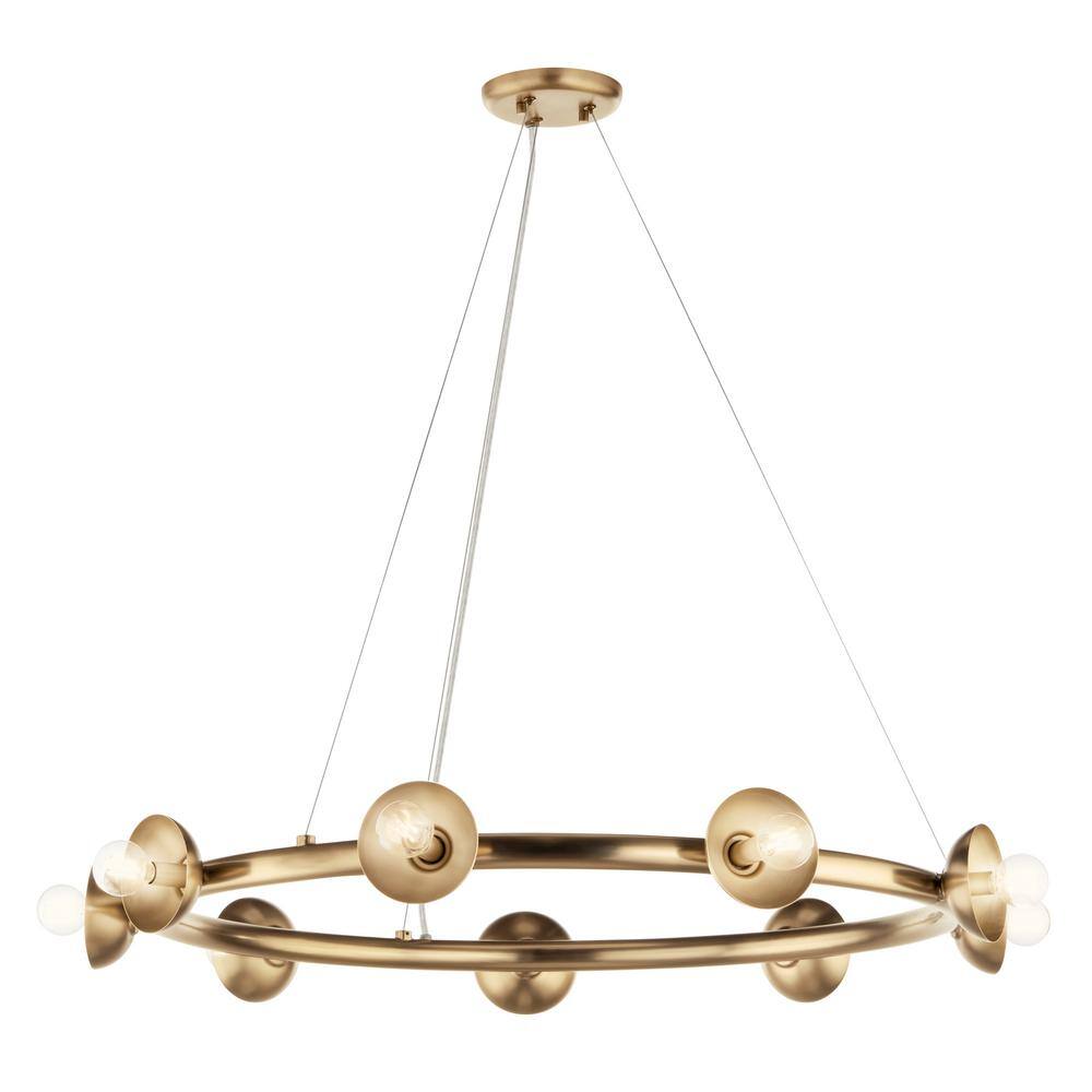 Palta 34.5 Inch Champagne Bronze Modern 9-Light Chandelier