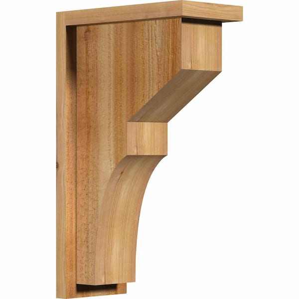 Ekena Millwork 6 in. x 12 in. x 20 in. Western Red Cedar Monterey Rough Sawn Corbel with Backplate