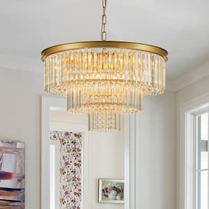 Paisley 8-Light Mid Century Unique Tiered Chandelier with Crystal Accents