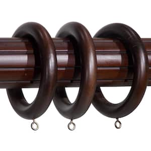 English Walnut Wood Curtain Rings (Set of 7)