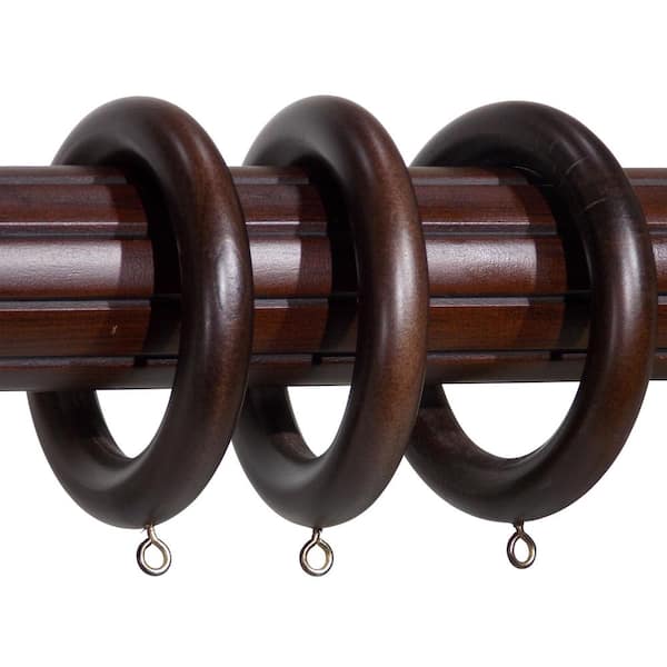 Lumi Wood Curtain Rod Clip Rings for 1-3/8 in. Pole, Set of 7 (White)