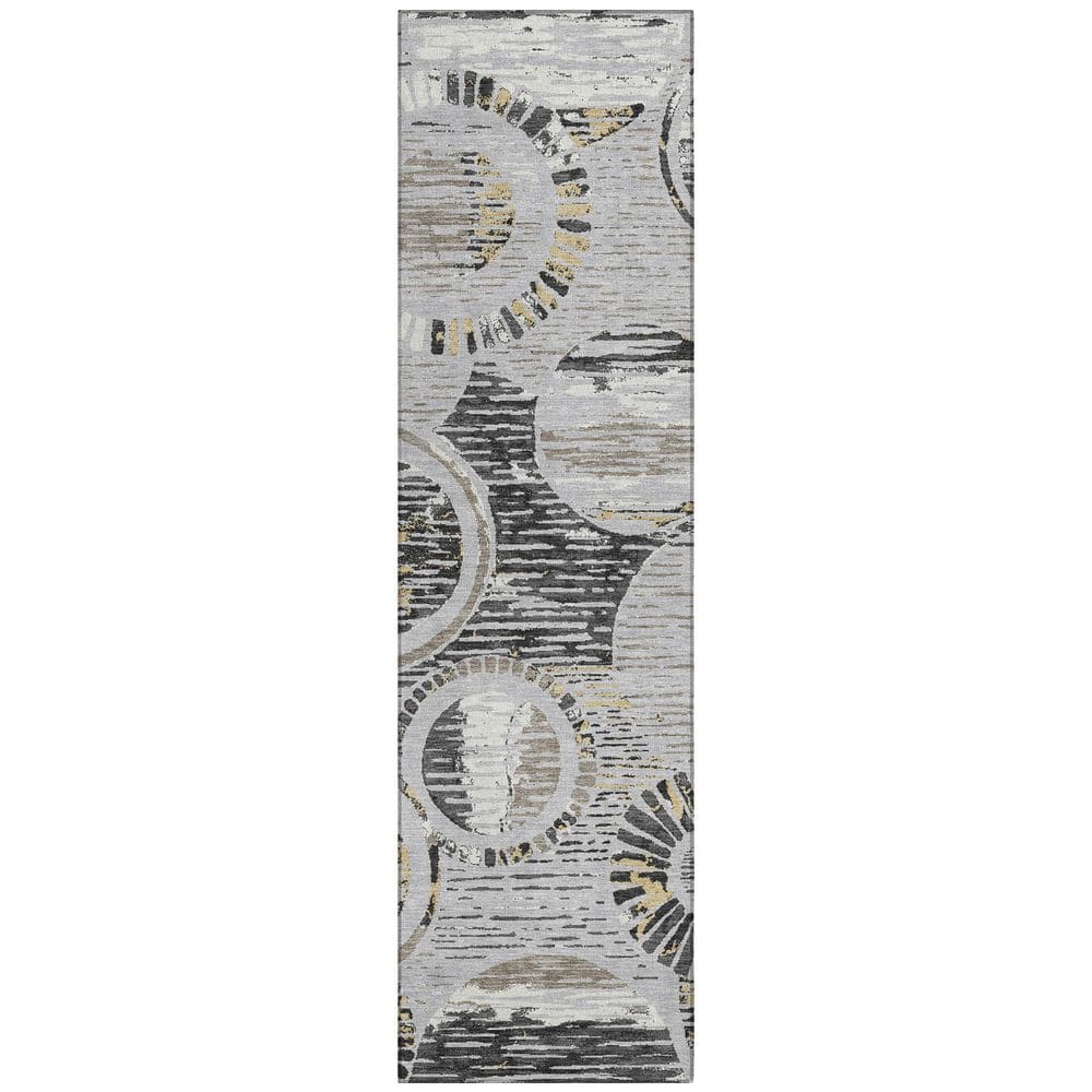 Chantille Machine Washable Indoor/Outdoor Abstract ACN2633 Silver 2 ft. x 7 ft. Runner Rug price history on PriceWatchPro