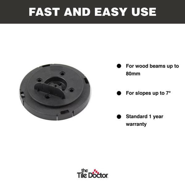 The Tile Doctor 914768-72 Black Center Tile Auto Leveling Head for Adjustable Pedestal for Tile and Paver Pedestal System 72-Pack