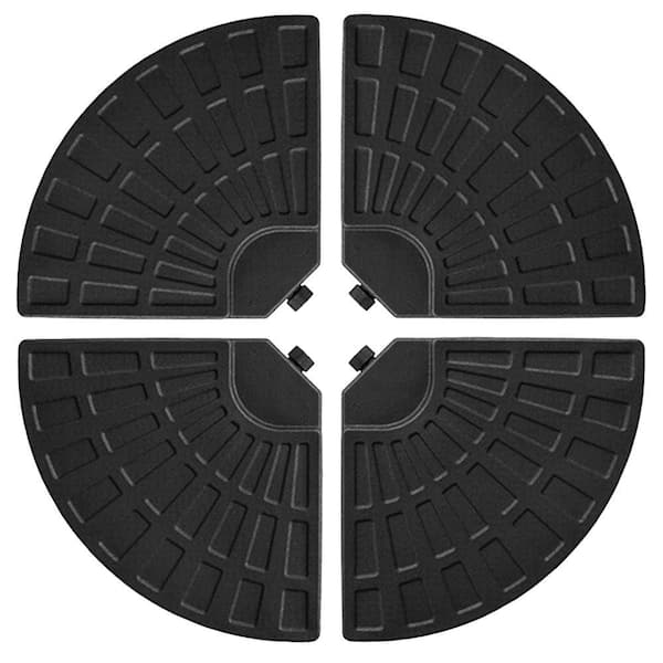 180 lb. Capacity Weighted Cantilever and Offset Patio Umbrella Base in Black (4-Piece)