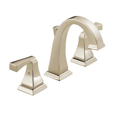 Dryden 8 in. Widespread 2-Handle Bathroom Faucet with Metal Drain Assembly in Polished Nickel