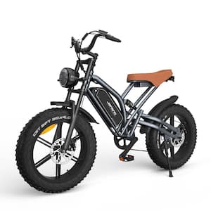 20 in. Fat Tires 750W 48V 12.8A Battery 7-Speed Shimano Gear System 26MPH Snow Beach Mountain Electric Bicycle
