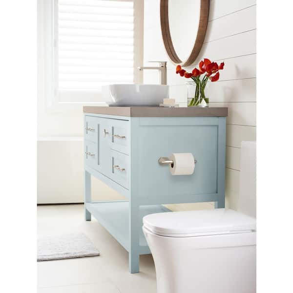 St. Vincent 7-13/16 in. (198 mm) L Single Post Toilet Paper Holder in Brushed Nickel