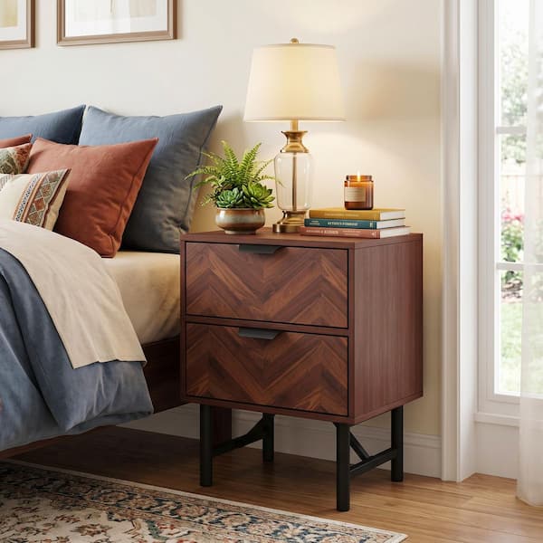 dresser night table Terra 6 Drawers And White Cream Oak Nightstands Sets tapered legs Dresser and Night Stand Set