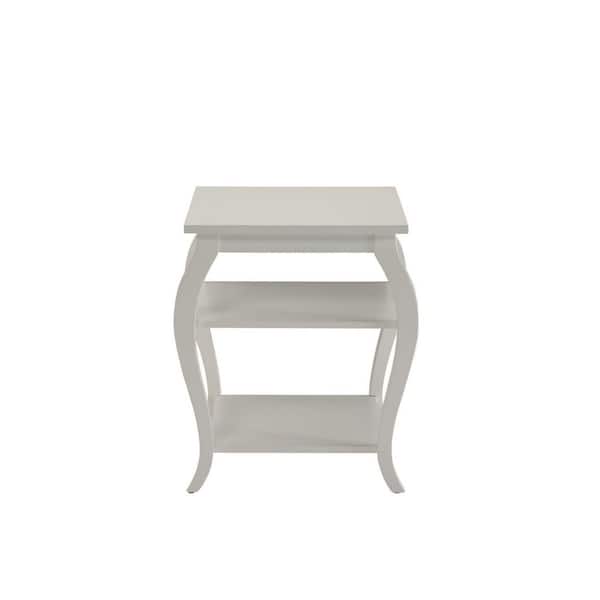 HomeRoots Amelia 20 in. W White 23 in. H Rectangle Wood End Table