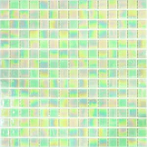 Nacreous 12 in. x 12 in. Glossy Lime Green Glass Mosaic Wall and Floor Tile (20 sq. ft./case) (20-pack)