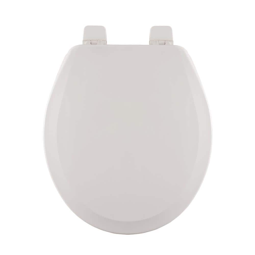 CENTOCO Centocore Round Toilet Seat in White with Brushed Nickel Hinge