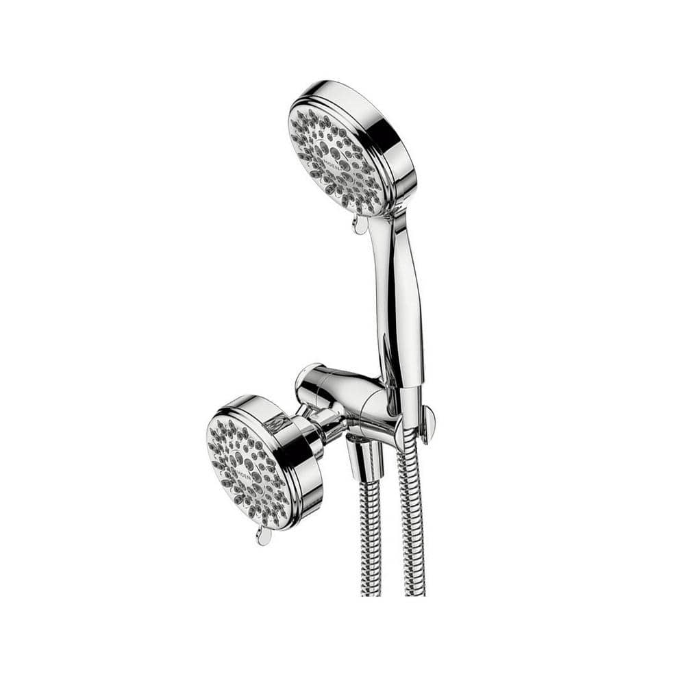 MOEN Ignite 5-Spray Patterns Dual Wall Mount Shower Heads with 2.5 GPM 3.75 in. Chrome