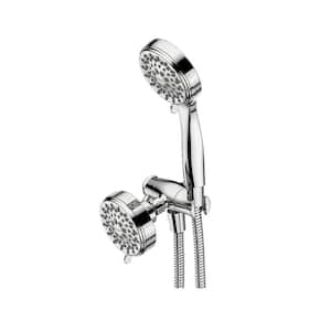 Ignite 5-Spray Patterns Dual Wall Mount Shower Heads with 2.5 GPM 3.75 in. Chrome