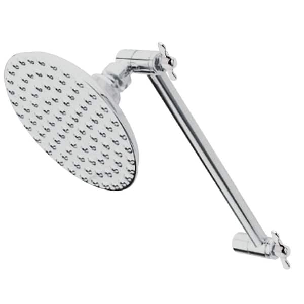 Kingston Brass 1-Spray 5.3 in. Single Wall Mount Fixed Rain Shower Head in Polished Chrome
