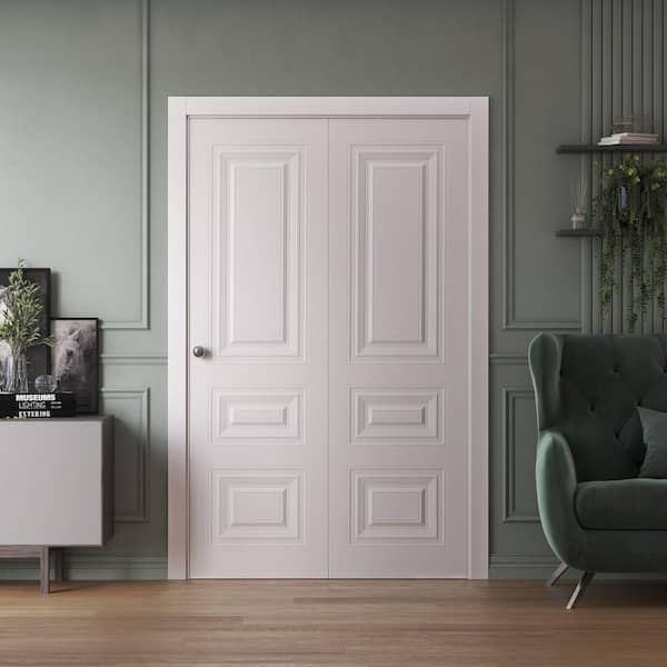 Sartodoors 7233 72 in. x 96 in. Sold Core White Color Wood Bi-fold