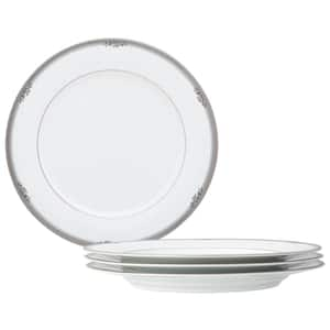 Laurelvale 10.5 in. (White) Porcelain Dinner Plates, (Set of 4)